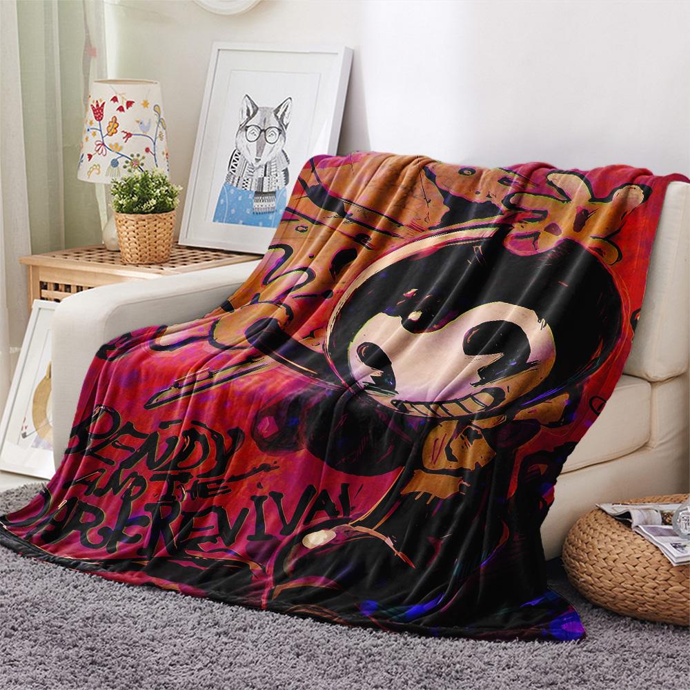 Bendy and the Ink Machine Flannel Blanket, High Quality Comfortable for All Seasons, Home Decor, Warmth and Comfort