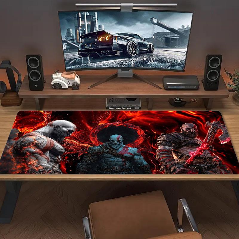God of War Color Mouse Pad Large Gaming Table Cushion Non-slip Laptop Tablet Big Mousepad XXL Mat Mini PC Playmat With Lock edge