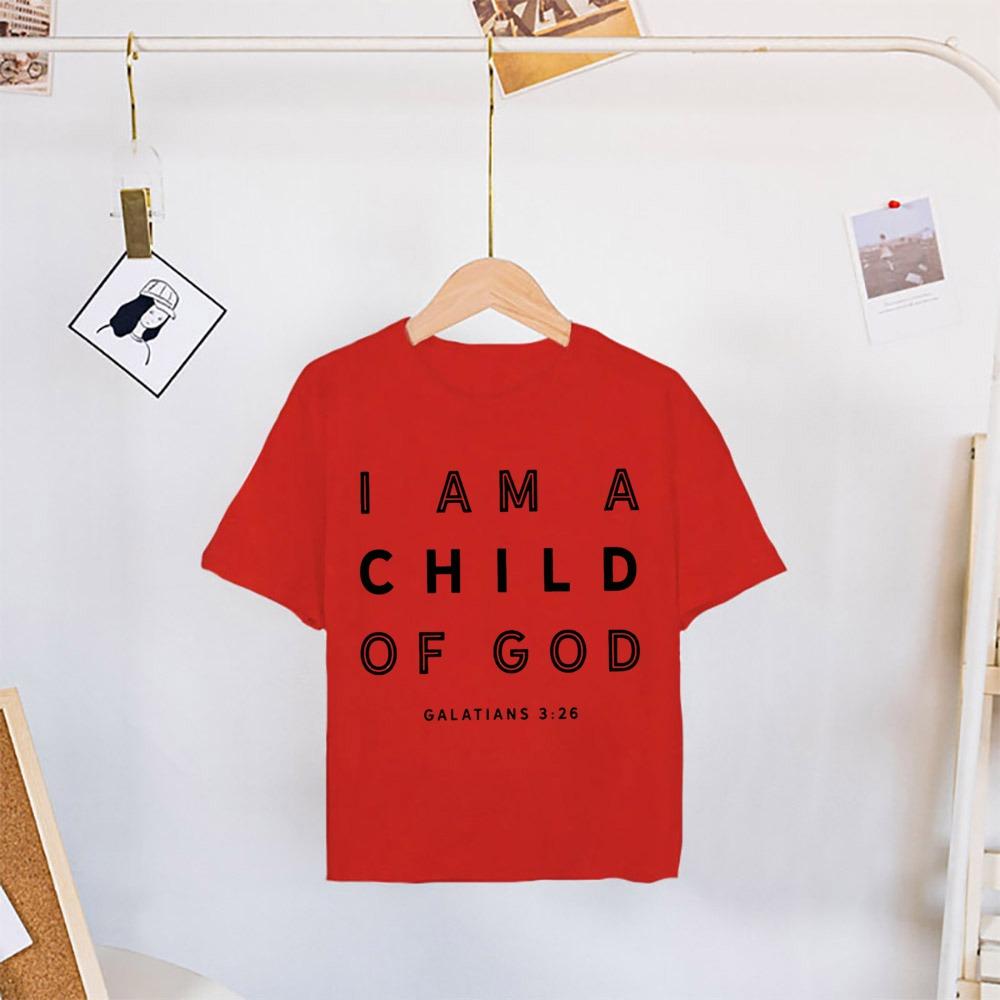 I Am A Child of God Printed Shirt T-shirt Girls Boys Short Sleeve Tops Vintage Tee Child Summer Shirts Tops Toddler Casual Tees
