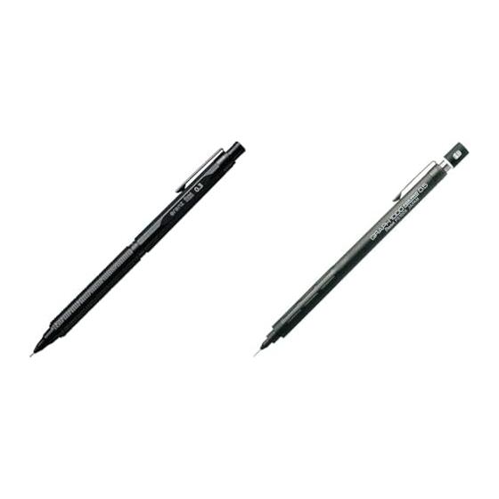 Pentel Orenznero 0.3mm Black Mechanical Pencil PP3003-A + Graph 1000 for Pro 0.5mm Mechanical Pencil PG1005