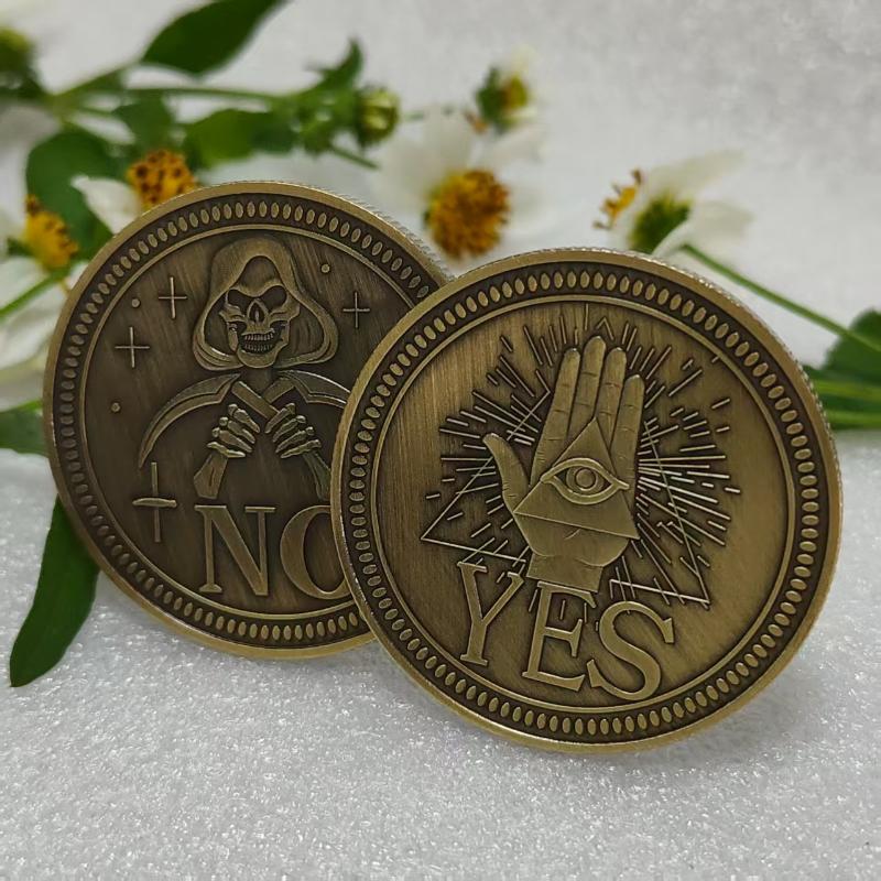 Retro Dual Sided Yes No Decision Coin Anti-Corrosion Metal for Party Games Decision Making Gift for Teen Adult Collection