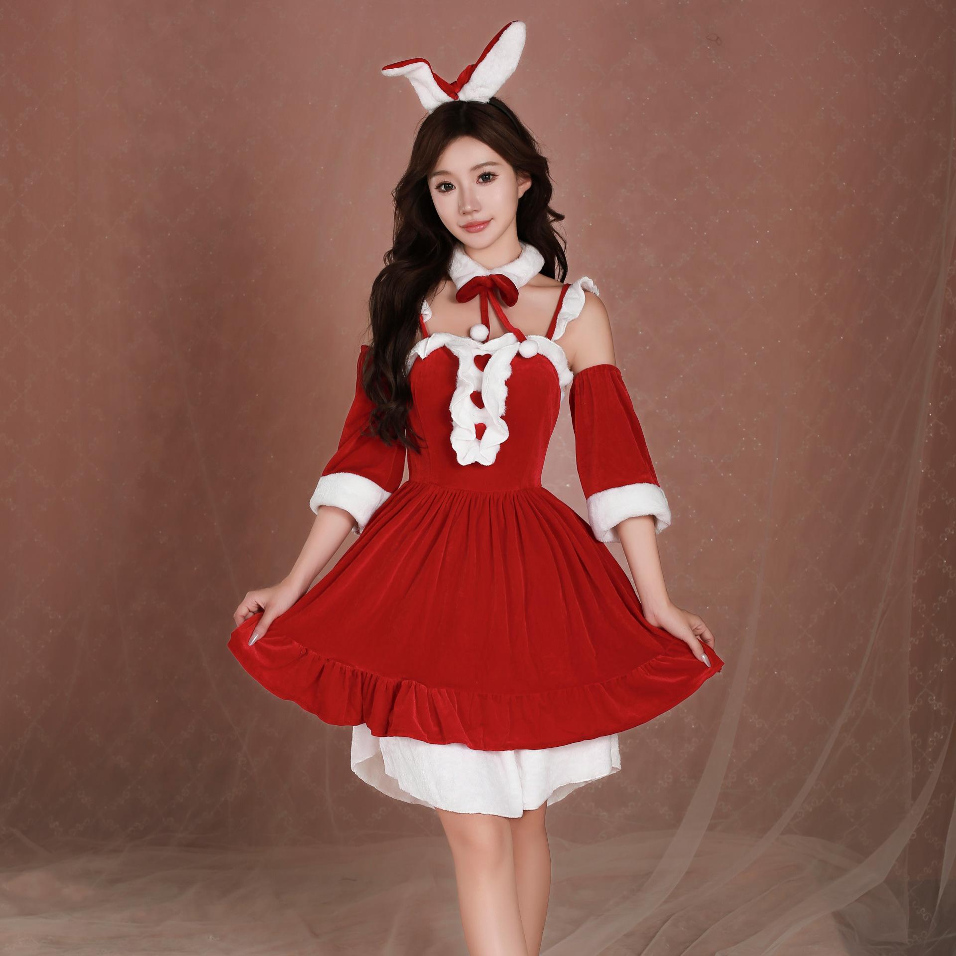 

Сексуальное нижнее белье для взрослых, рождественское платье, праздничное вечернее платье, платье Санты, милый костюм страсти One Size