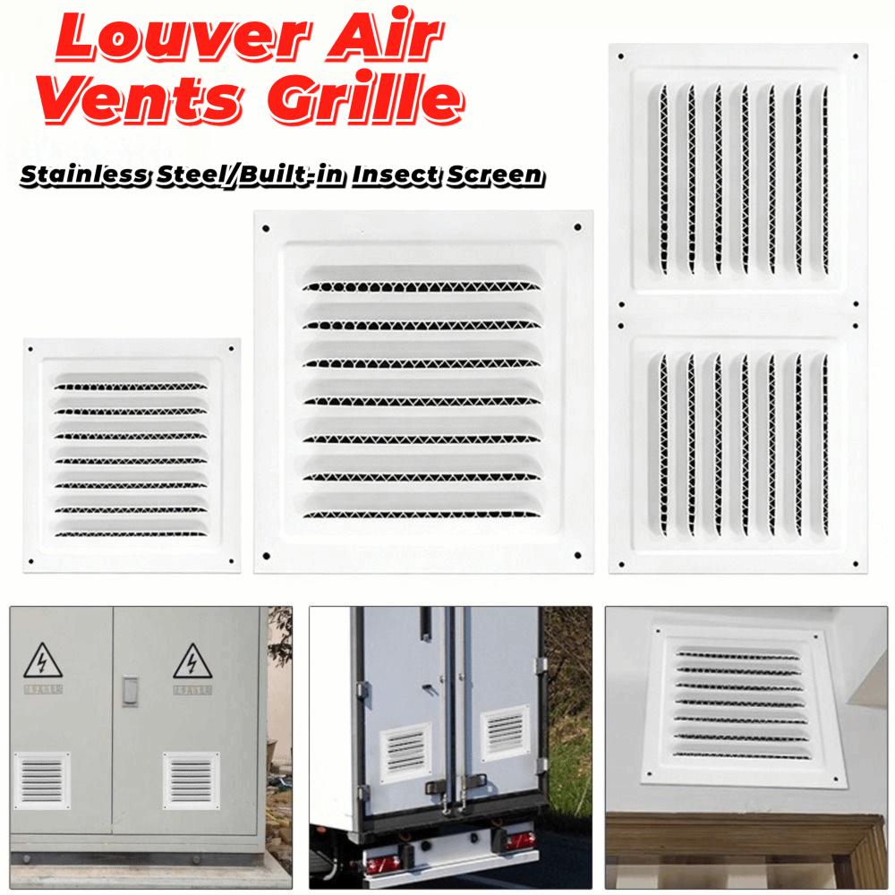 New Stainless Steel Metal Vent Cover Built-in Insect Screen Square Grille Cover White Black HVAC Vents Bathroom Home Office
