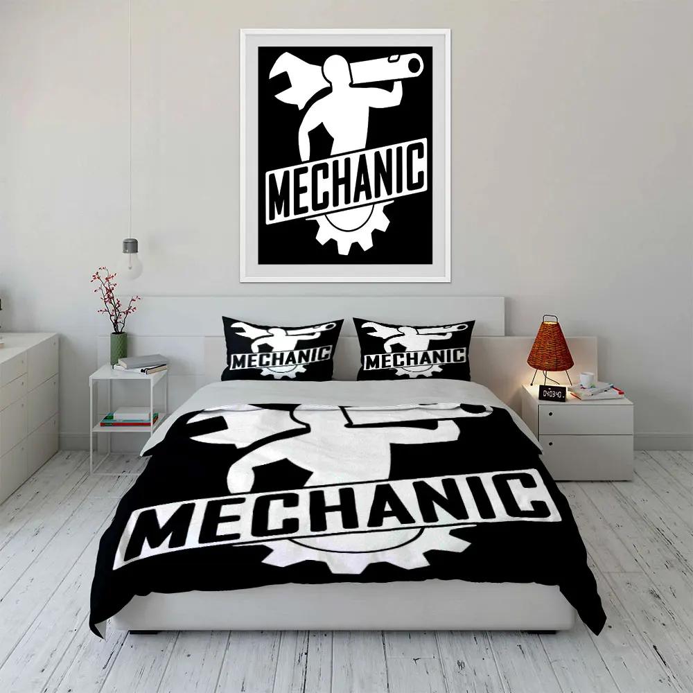 Mechanic Themed Decoration Bundle Soft Comfortable Duvet Cover Bedding Set Included 1*Duvet Cover & 2*Pillowcases Gift