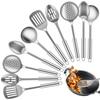 Long Handle Wok Spatula Stainless Steel Colander Strainer Spoon  Cooking Tools