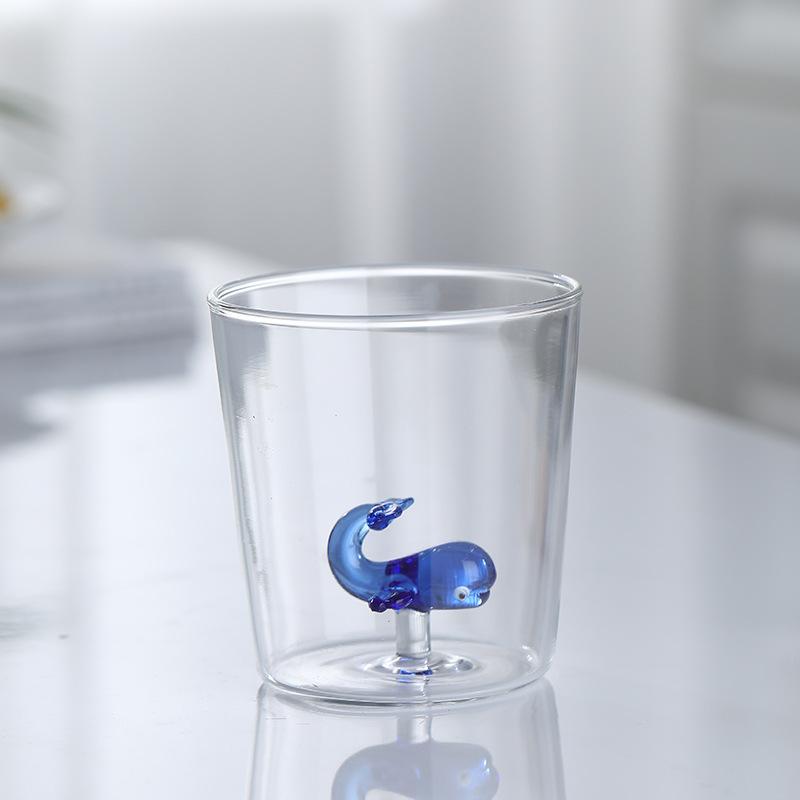 3D Creative Handmade Bubble Glass Cup Three-Dimensional Animal Plant Shape Coffee Milk Drink Cute Transparent Glass Cup,Gift