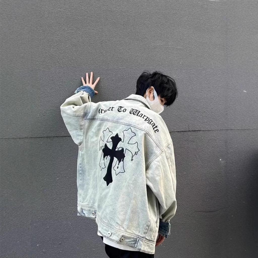 ER Gothic Cross Oversized Hoodie - American High Street Fashion Sweater for Couples