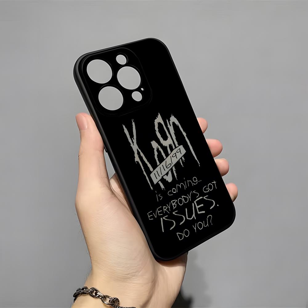 K-Korn Hot Metal Rock Band Handyhülle für iPhone 17 Pro Max 16 15 14 Pro Max 13 11 X Xs Xr 8 7 Plus Silikonhülle