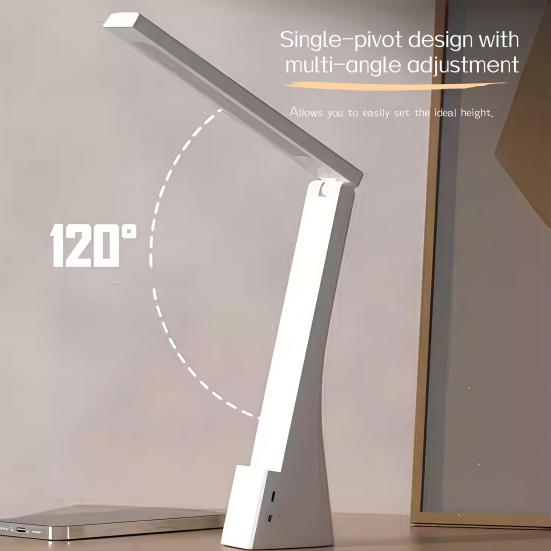 LED Desk Lamp Touch Control Foldable Table Lamp 3 Color Stepless Dimmable Bedside Light for Living Room Dorm Home Office