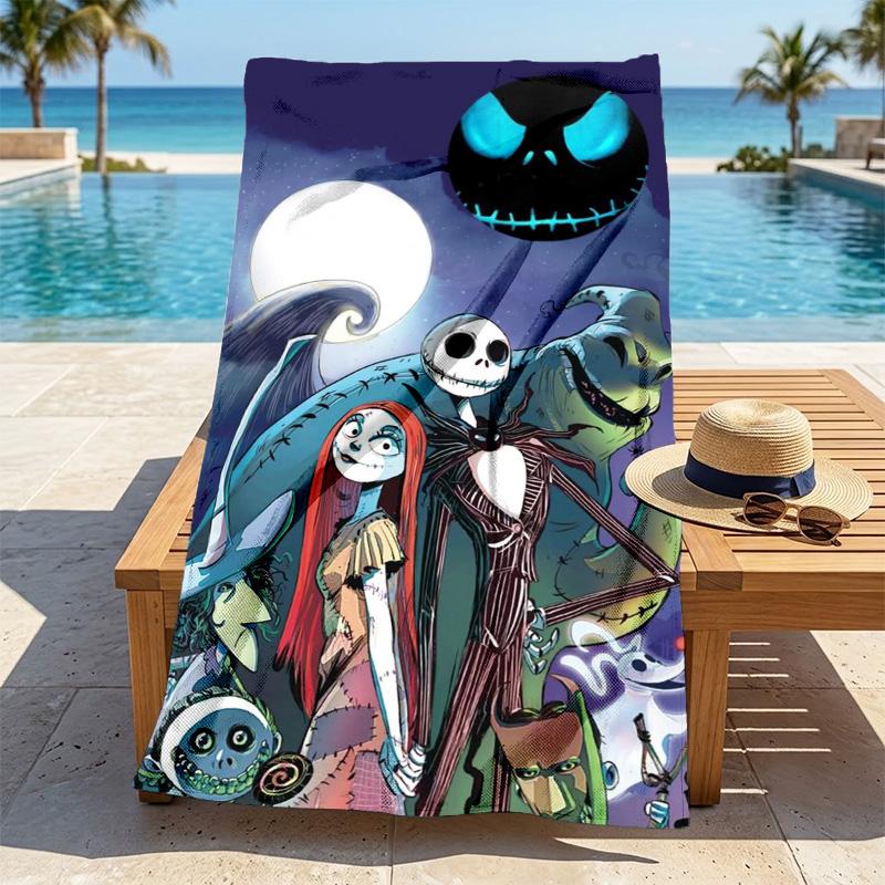 Nightmare Before Christmas Stylish Digital Printing Beach Towel Quick Drying Absorbent Blanket For Beach Pool Gym Travel Christmas Gift C9211613