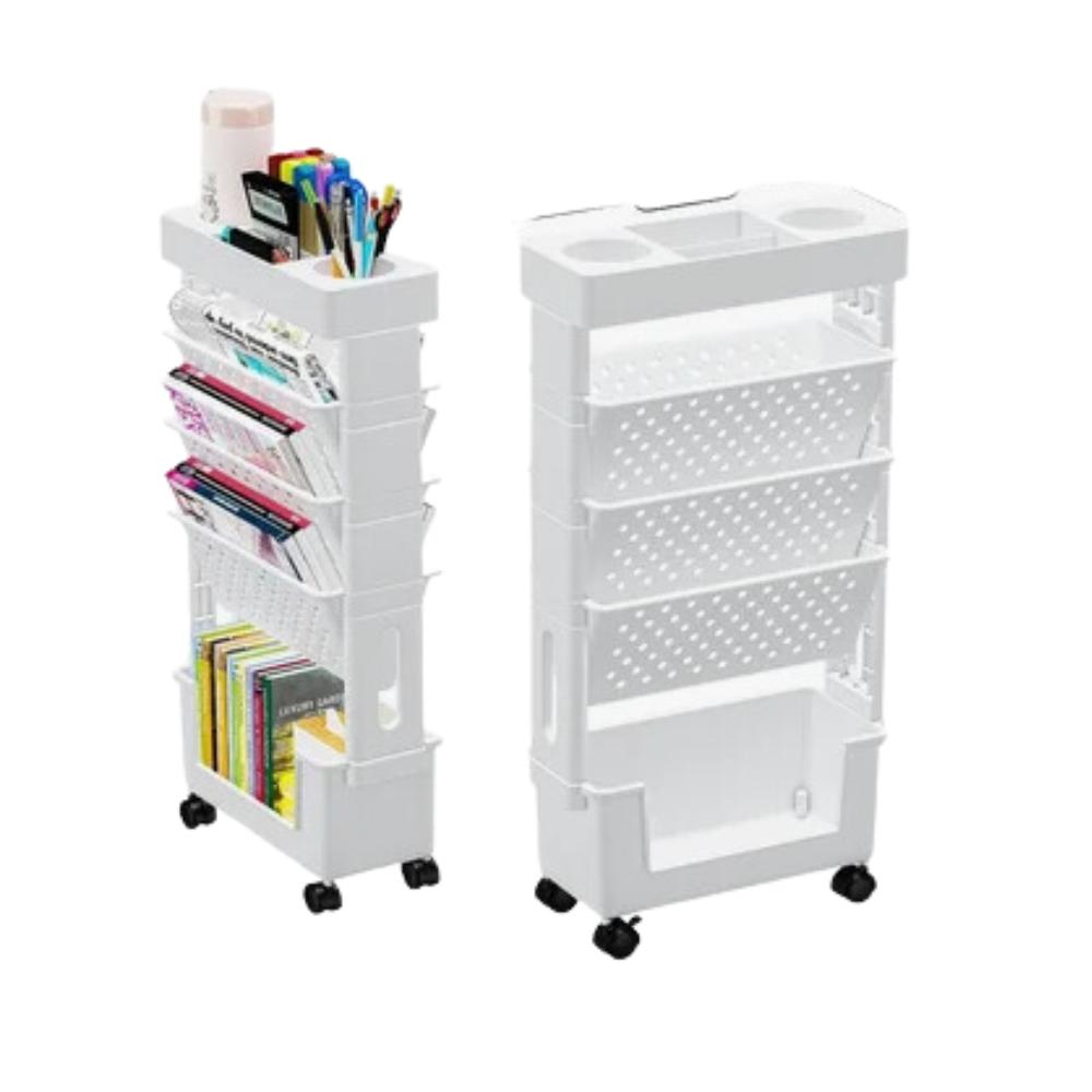 Mobile Shelf On Wheels, Bookshelf, Bathroom Cabinet, Organizer, Trolley