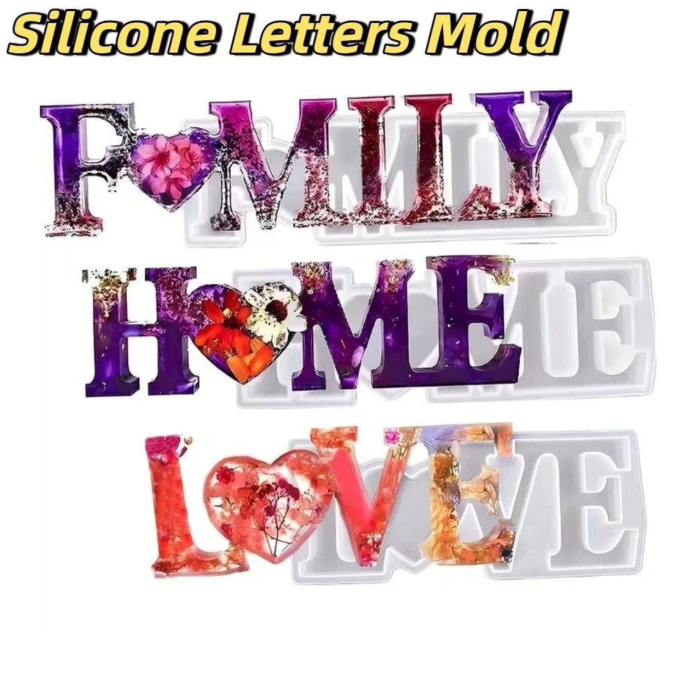 Handmade DIY Resin Crafts English Letters Epoxy Resin Mould Decorative Candle Mold Office