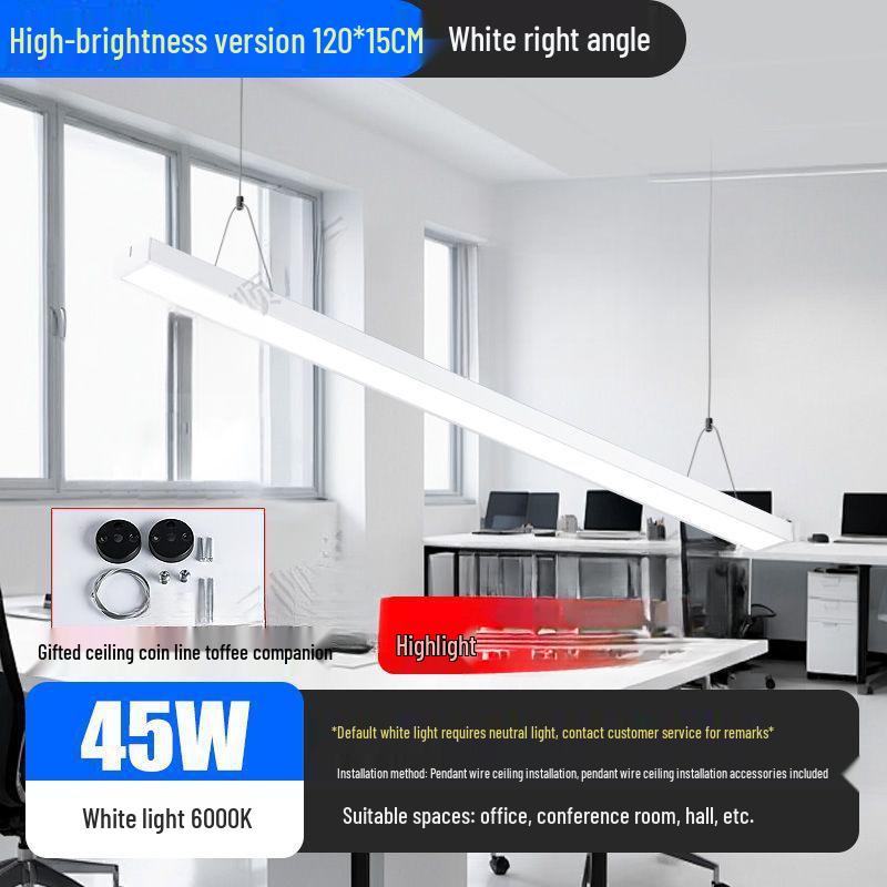 Minimalist Rectangular LED Pendant Light for Barber Shop, Office, or Living Room Ceiling