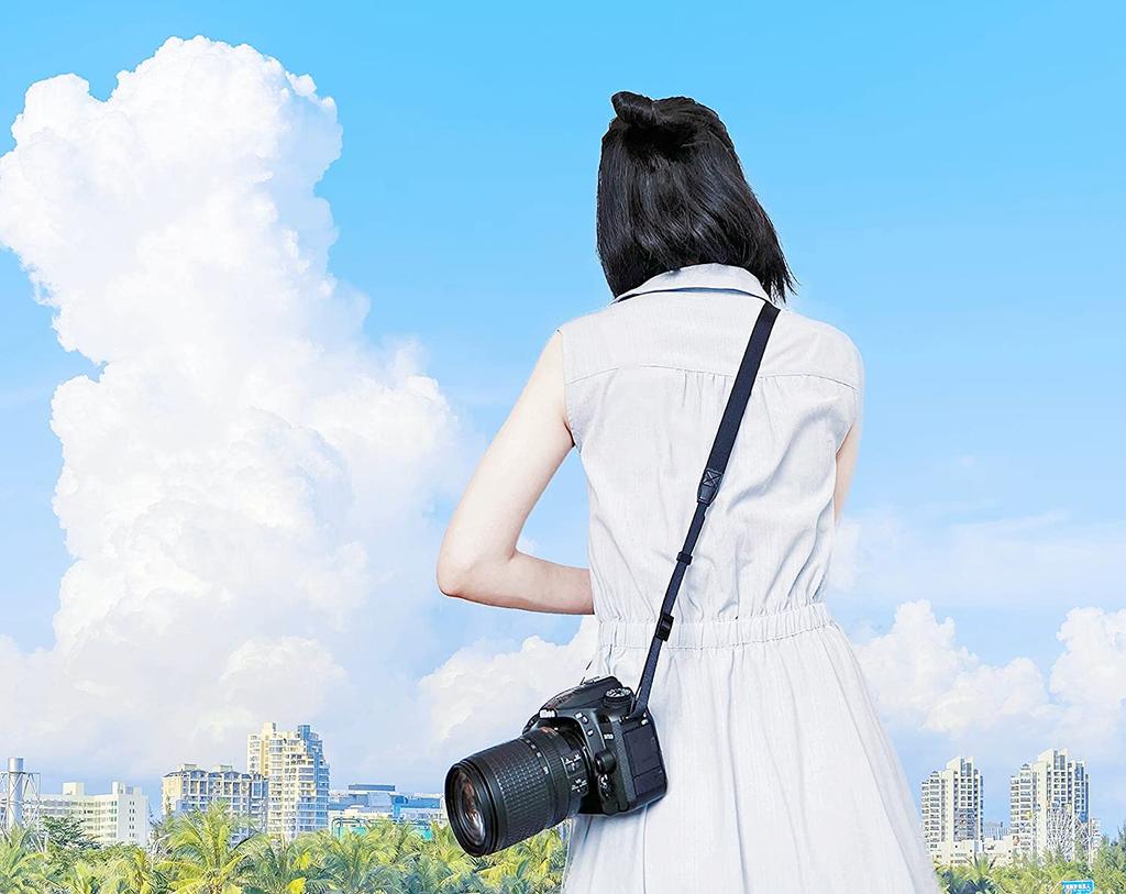 FaceColor Slim Neck Strap for Shoulder Drop Stable Adjustable Includes Connection Nylon Compatible with and More Cameras, Strap, Prevention, Angle,