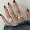 Wide Band Geometric Double Layer Open Ring for Women - Trendy Stackable Fashion Accessory