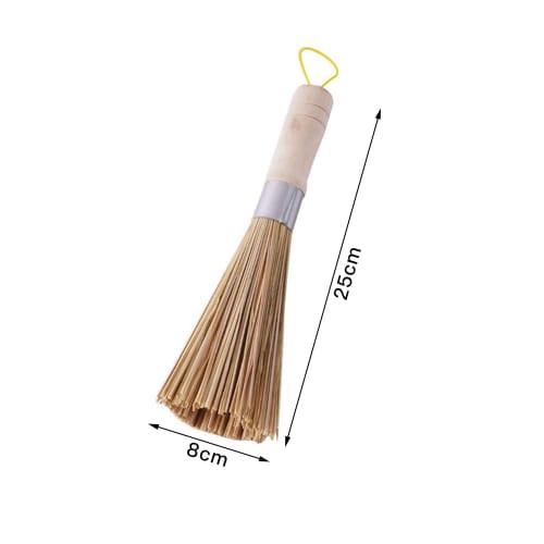 ESJNNK Kitchen Bamboo Sasara Kitchen Brush, Bamboo Dish Brush, Dishwashing Brush, Scrubber, Cleaning Brush for Sink, Kitchen, Frying Pan, Hanging Type