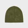 Debossed No Cuff Beanie Olive