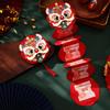 Folding Red Envelope for 2026 Year of the Horse - Waking Lion Design with Card Slot, Chinese New Year Pull-open Gift Bag