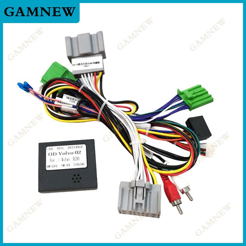Car 16pin Audio Wiring Harness With Canbus Box For Volvo XC90 2009-2013 Aftermarket Stereo Installation Wire Adapter