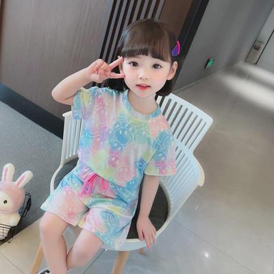 Summer Korean-Style Kids' Short-Sleeve Sports Loungewear Set - Lightweight Air-Conditioned Tops for Boys and Girls