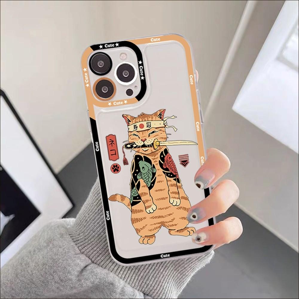 

Чехол для телефона JAMULAR Neko Ramen Japan Cat Anime для IPhone 11 12 13 Mini Pro XS MAX 8 7 6 6S Plus X 5S SE 2020 XR, прозрачный чехол iphone 14promax