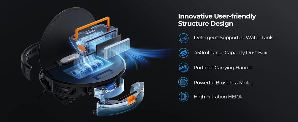 New Laresar Evol 3 Robot Vacuum 4500Pa Suction Sweeping Robots Multifunctional Intelligent Sweeping Robot with Auto Carpet Boost