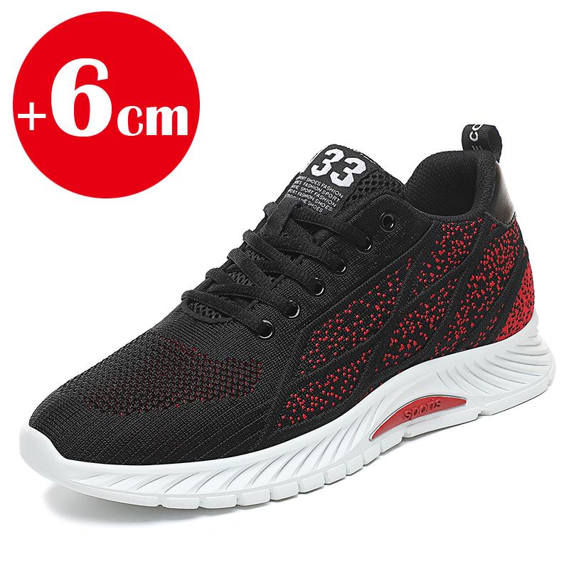 

Кроссовки для мужчин, увеличивающие рост на 6 см, легкие и повседневные, дышащие, для бега на открытом воздухе, эластичные, спортивные, сетчатые, летающие бархатные туфли 37