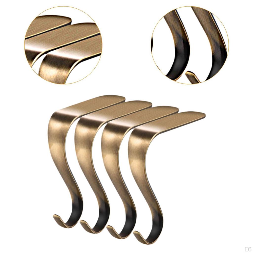 4 Pack of Stocking Hangers for Holiday Decor