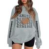 Unisex Lightweight Long Sleeve Neck Pullover Sweatshirt with Trendy Print for Men and Women
