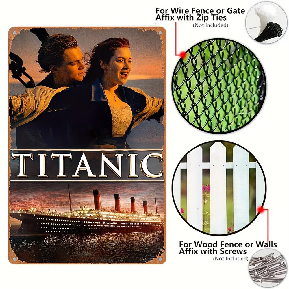 1pc Titanic Movie Poster Metal Wall Art - 8x12 Inch Vintage Retro Decor, Waterproof & Dustproof Indoor/Outdoor Metal Sign
