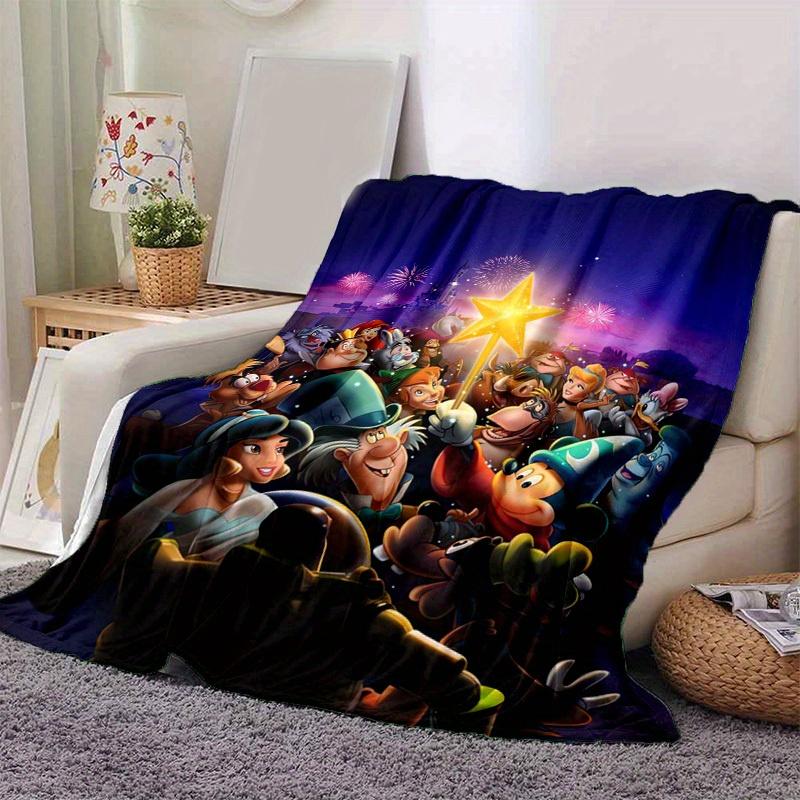 1pc, Magical Disney Characters on a Home Decorative Blanket: Perfect Gift for Bedroom, Living Room, Travel, Camping, Car