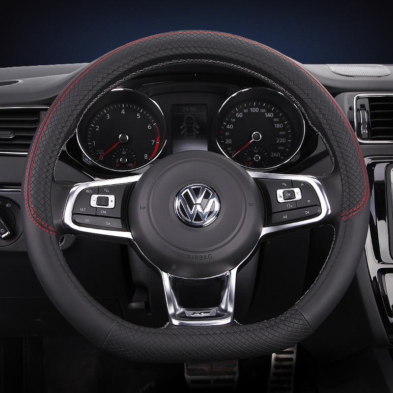 D Shape Car Steering Wheel Cover for VW Jetta 6 2017- Golf 7 Scirocco Bettle 2012- Tiguan Auto Accesorioss