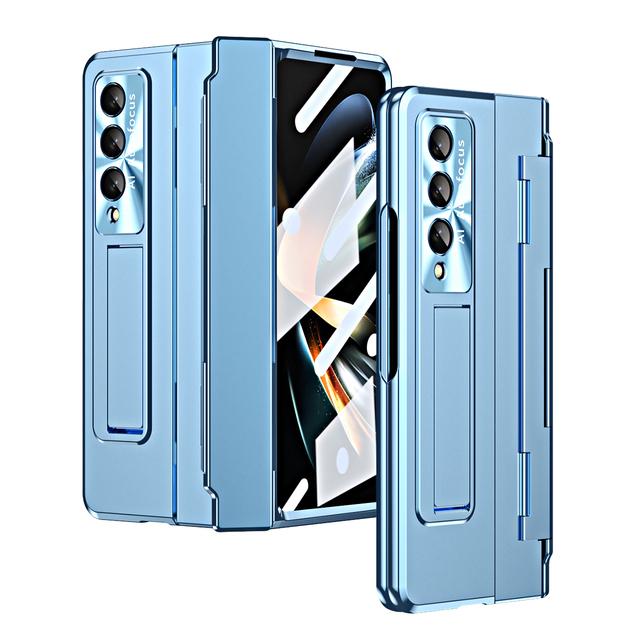 Hårt pansar för Samsung Galaxy Z Fold 4 Fold3 5G Fodral Stöd Gångjärnsskydd Glasfilm Skydd