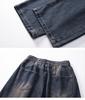 Yadu - Four Seasons Washed Denim Retro Loose Straight-Leg Unisex Casual Pants 522