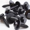 10 Pcs Self Tapping Screws with Integrated Gasket Black Hex Head Self-Tapping Screws with Plastic Retainer Clips Anti-Rust Coating Design for