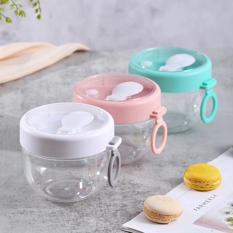 Overnight Oats Jar Container Portable Oatmeal Cups With Lids And Spoon Meal Jar