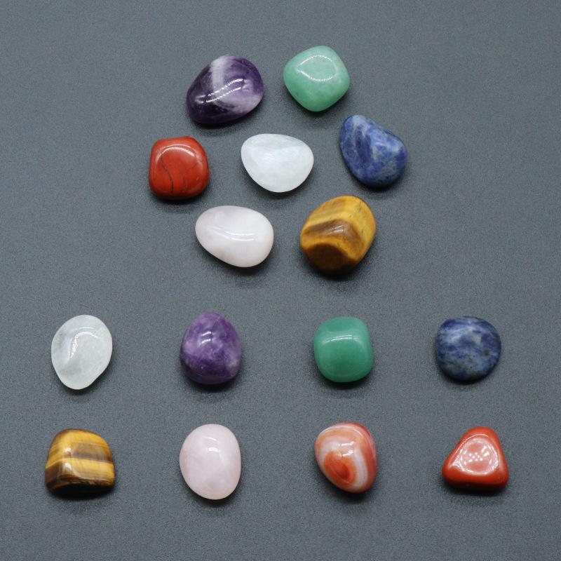 1536-Natürliches Achatkristall Chakra Steine Set: Unregelmäßige mehrfarbige Yoga-Steine (7-8 Stück)
