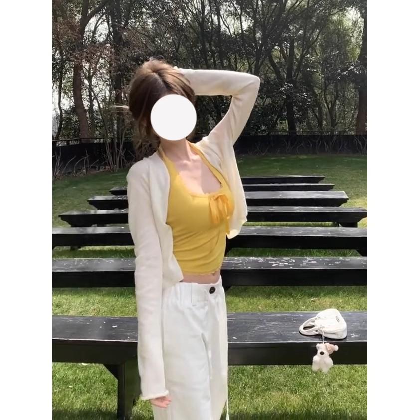 Women's White Lace Trim Halter Tank Top with Chest Pad - Summer Backless Outerwear