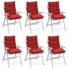 Low Backrest Cushions 6 Pcs Red Oxford Fabric