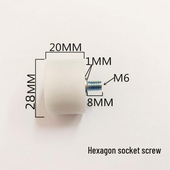 626 Rubber-Coated Nylon Roller with Shaft, 608 Bearing Pulley Wheel Guide