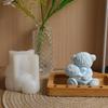 DIY Hug Heart Rose Teddy Bear Candle Mould for Aromatherapy Gypsum Candle Resin Statue Making Ideas Handicraft Gift