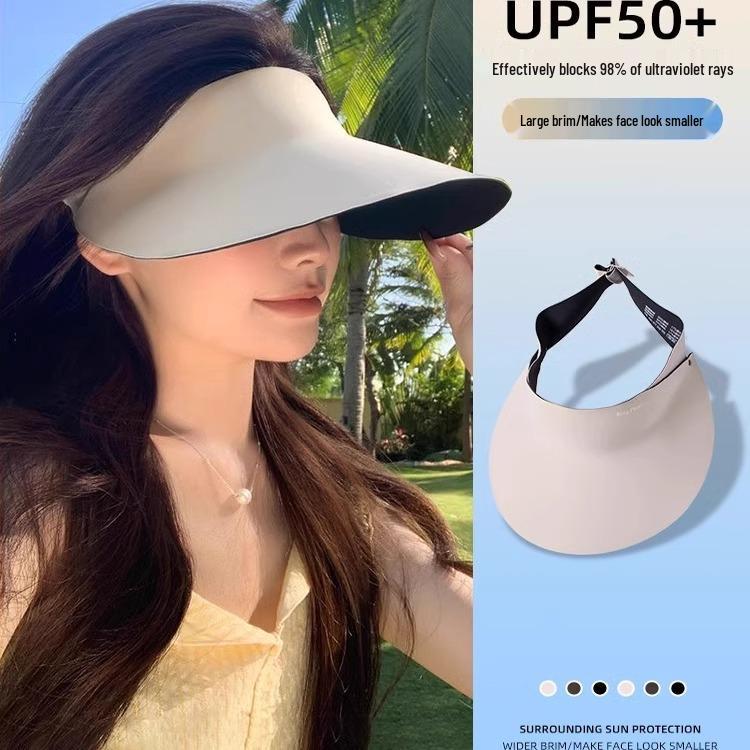 Women's Seamless Large Brim Ice-Feel UV Protection Foldable Sun Hat