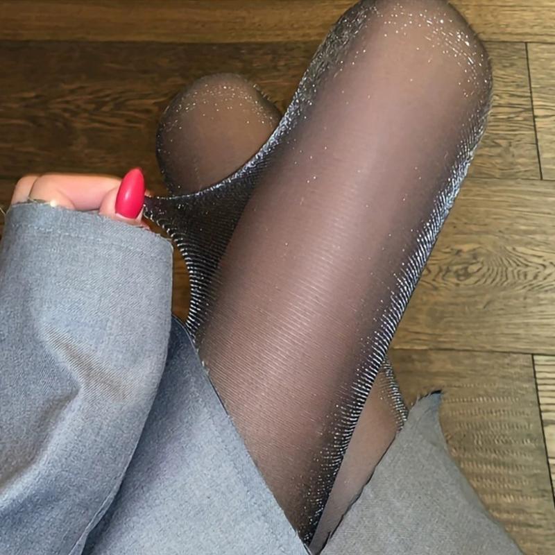 

Glittery Stockings Personality Women Sexy Lace Transparent Thin Shiny Pantyhose
