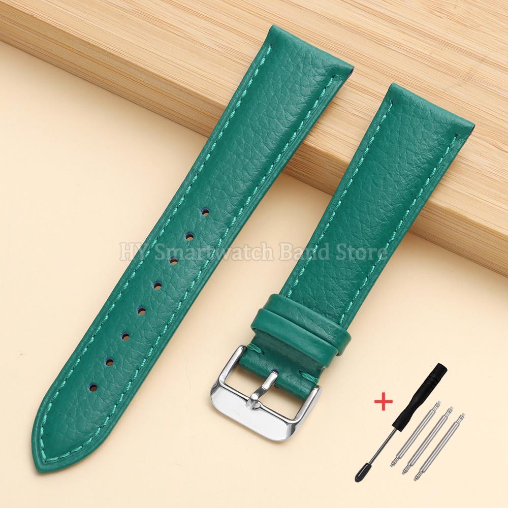 18mm 19mm 20mm 21mm 22mm Cowhide Leather Watch Strap for Seiko for Omega for Huawei Wristband Men Women Universal Sport Bracelet