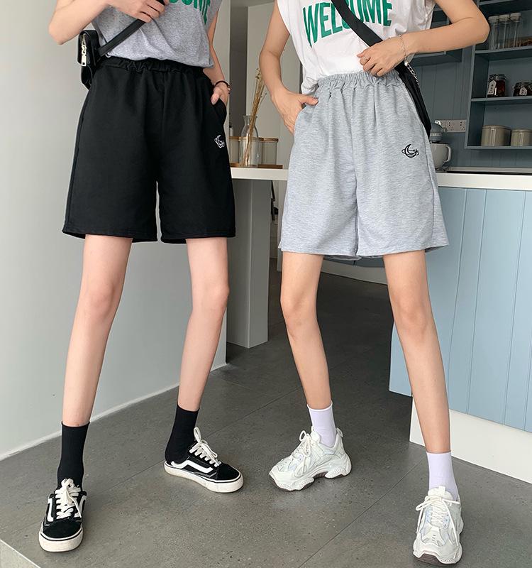 2023 Summer Korean-Style Wide-Leg Student Pants - Casual, Slim, Elastic Waist Shorts