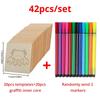 42/48/40pcs Wooden DIY Drawing Template Templates With Markes, Children's Drawing Template Drawing Tool Set