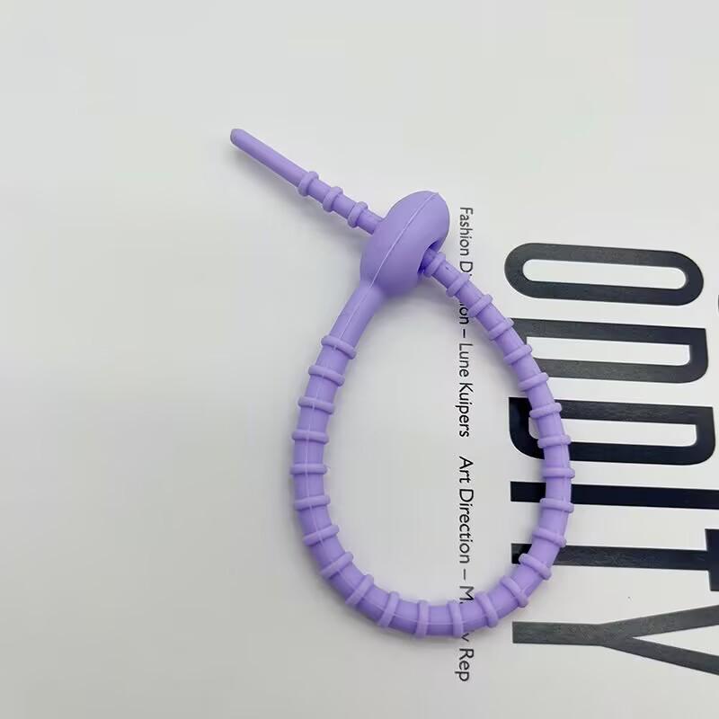 220mm Colorful Silicone Cable Tie Keychain & Wire Organizer