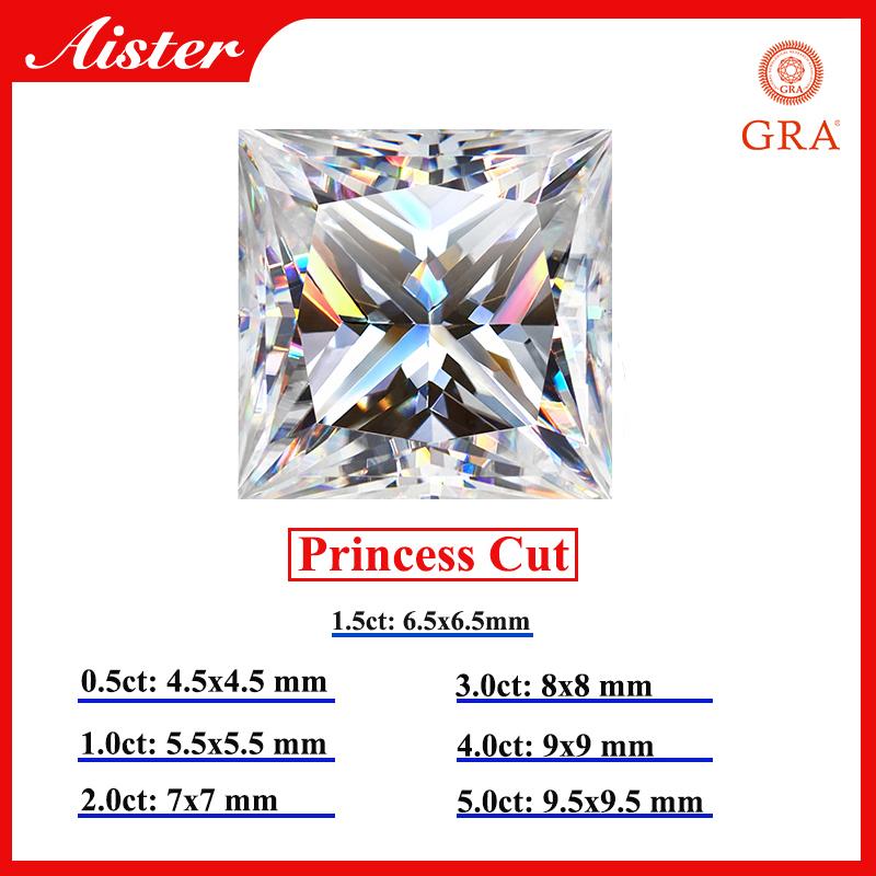 D-Farbe Moissanitstein Rund / Oval / Tropfen / Radiant / Smaragd / Herz / Prinzessin / Kissen / Asscher / Trilliant Schliff 1,0-5,0 Karat