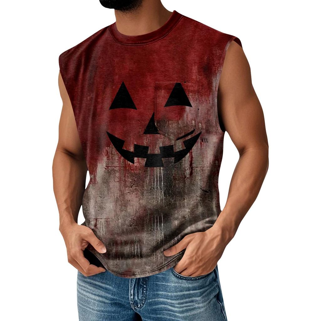 Men's Summer Solid Color Pocket Sports Vest Men's Sports Casual Vest