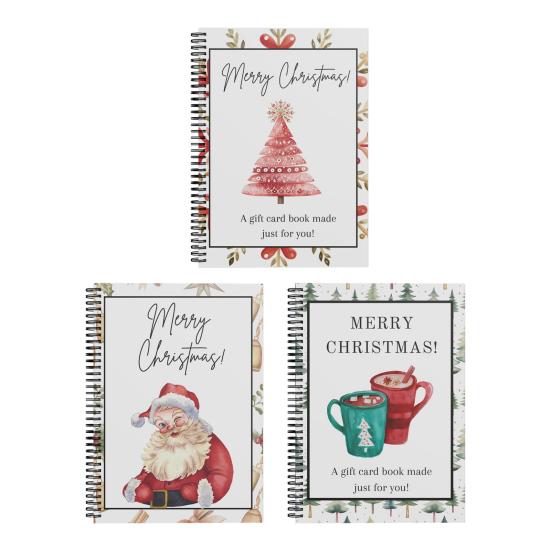 Christmas Gift Card Book Reusable Gift Card Album College Student Gift Card Holder Spiral-Bound DIY Present for Friends Family